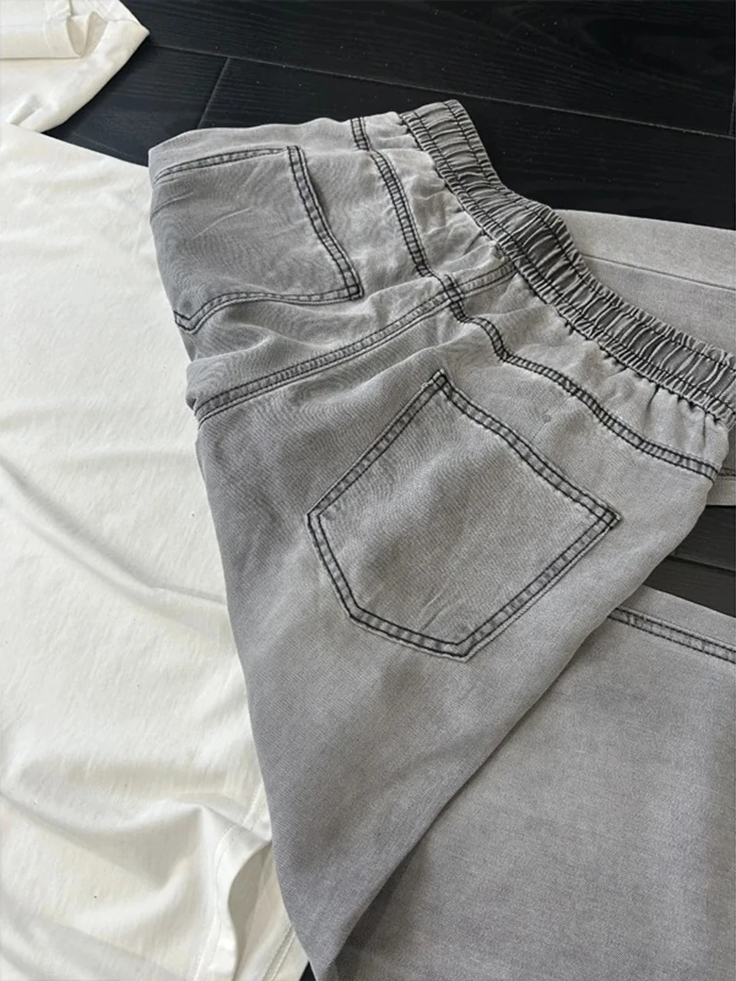 กางเกงยีนส์ขาตรงสีเทาอ่อนสำหรั - Men'S Fashion Grey Jeans บทวิจารณ์และราคา