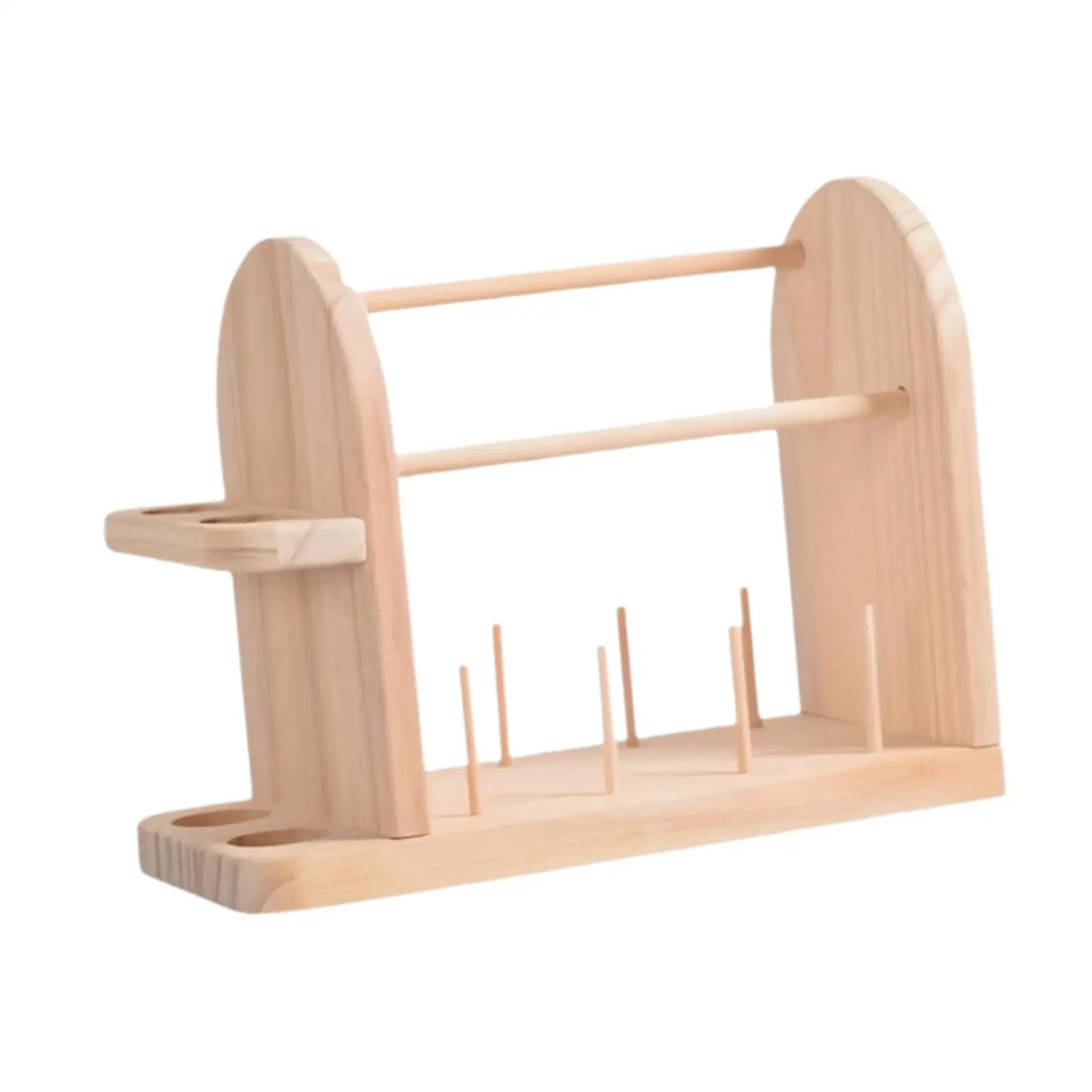 Wooden Yarn Ball Rack Sewing Supplies Easy to Assemble Convenient to Use Yarn Spindle Feeder for DIY Knitting Home Use Women Men