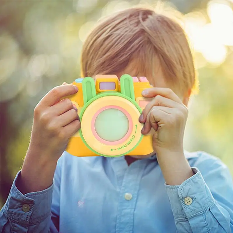 Cámara de juguete de dibujos animados, cámara simulada creativa, dispositivo de educación temprana colorido, cámara interactiva para niños de 3 años, promoción