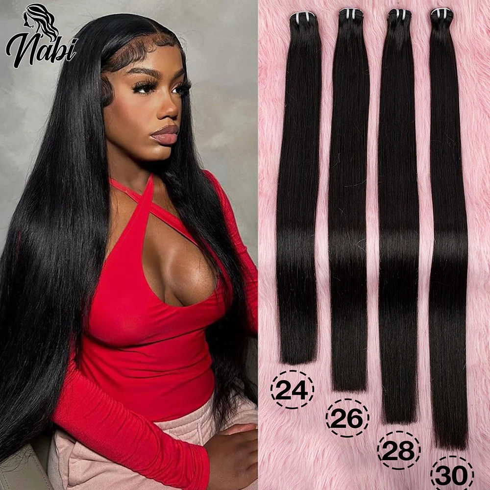 Nabi 16A Human Hair Bundles Bone Straight 100% Unprocessed Vietnamese Raw Human Hair Bundles Full Sew-in Wigs For Black Women