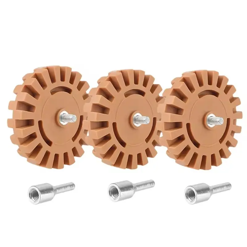 a20k-電動ドリル用互換性のある3セット1-4インチシャンクゴム消しゴムホイール-20mm-、車の接着剤ステッカー用デカール除去ツール
