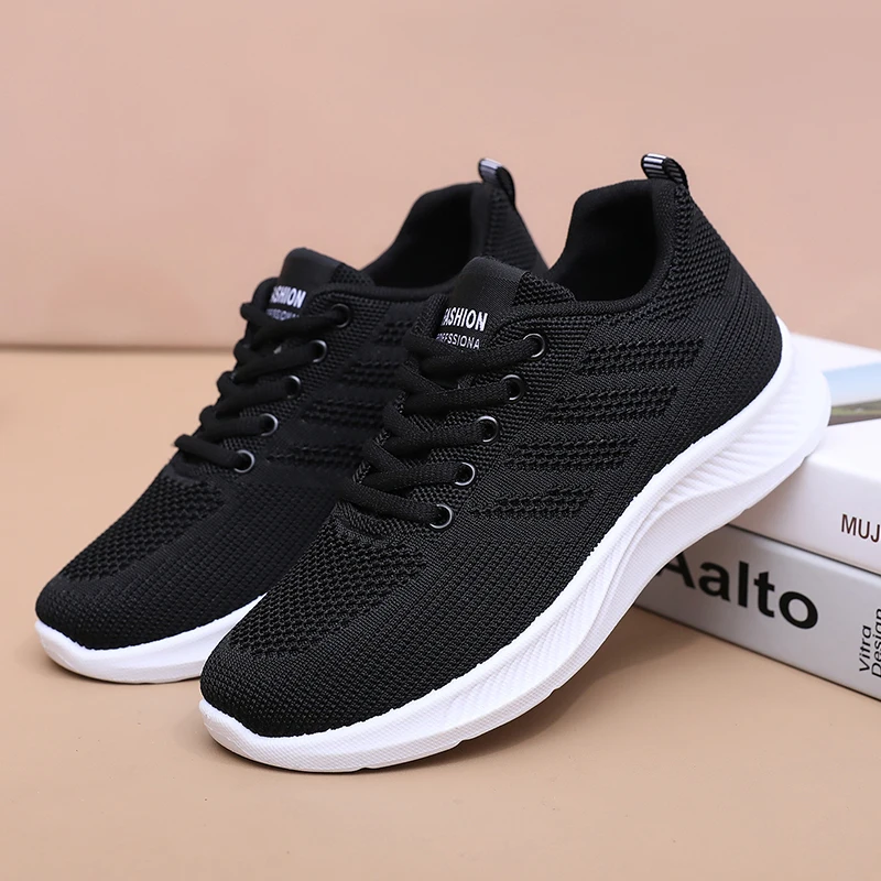 Atmungsaktive Sportschuhe aus Mesh für Damen, leichte und bequeme Sportschuhe mit weicher Sohle, Damen-Schnürschuhe für Freizeitaktivitäten und zum Laufen. – Detail 29