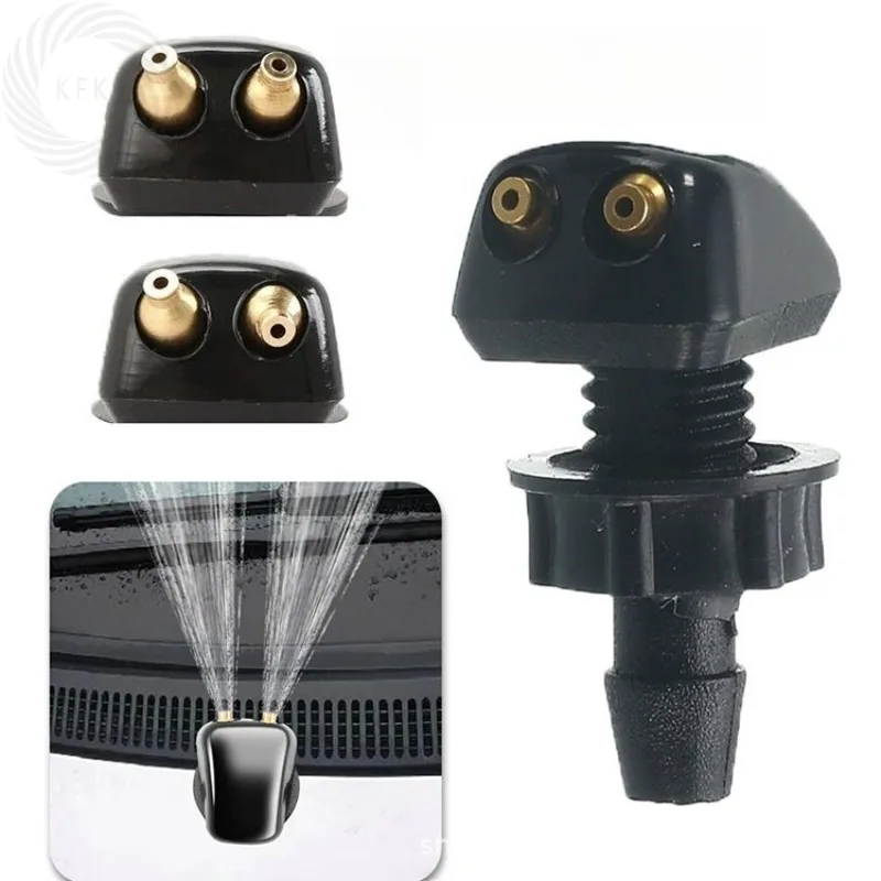 2 Buah Kit Penyemprot Jet Wiper Kaca Depan Mobil Universal, Penutup Kipas Air, Penyesuai Saluran Air Pencuci