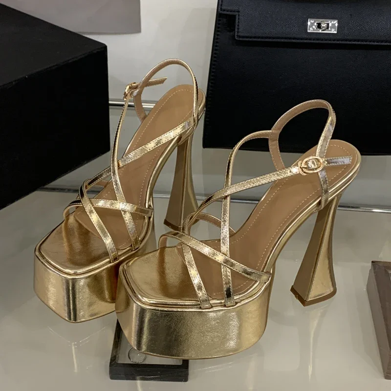 

Летние модные женские босоножки Aneikeh с открытым носком, на высоком каблуке, с ремешком на пряжке, в уличном стиле, для свадьбы