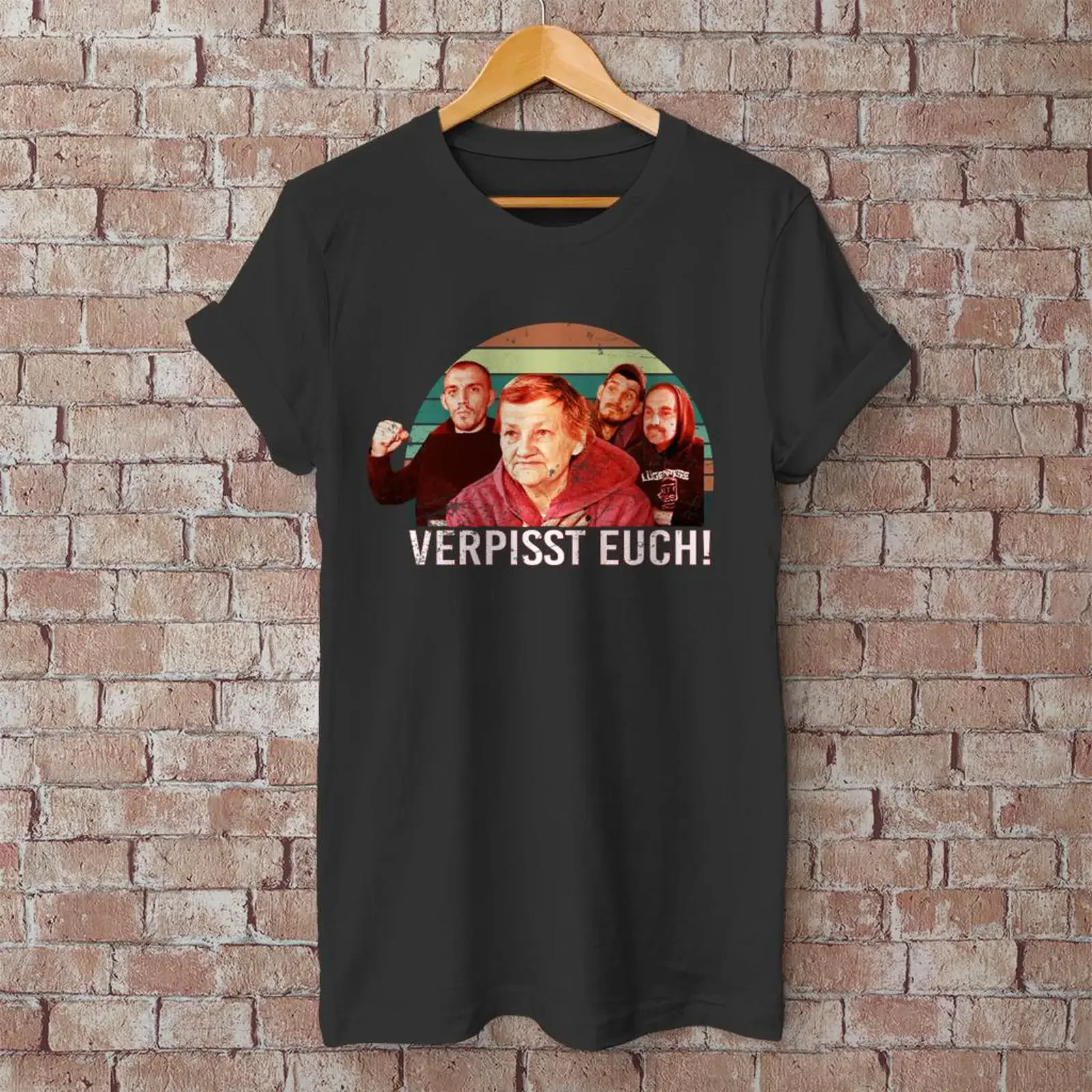 Verpisst Euch Familie Ritter Funny German Meme T Shirt for Party Lovers vintage Washed Slightly graphic Unisex Breathable Soft