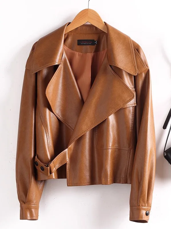   Ning Jaet in vera pelle da donna ort Sle 2025 Autunno High End New Faion Cappotto in pelle di grandi dimensioni vestibilità ampia