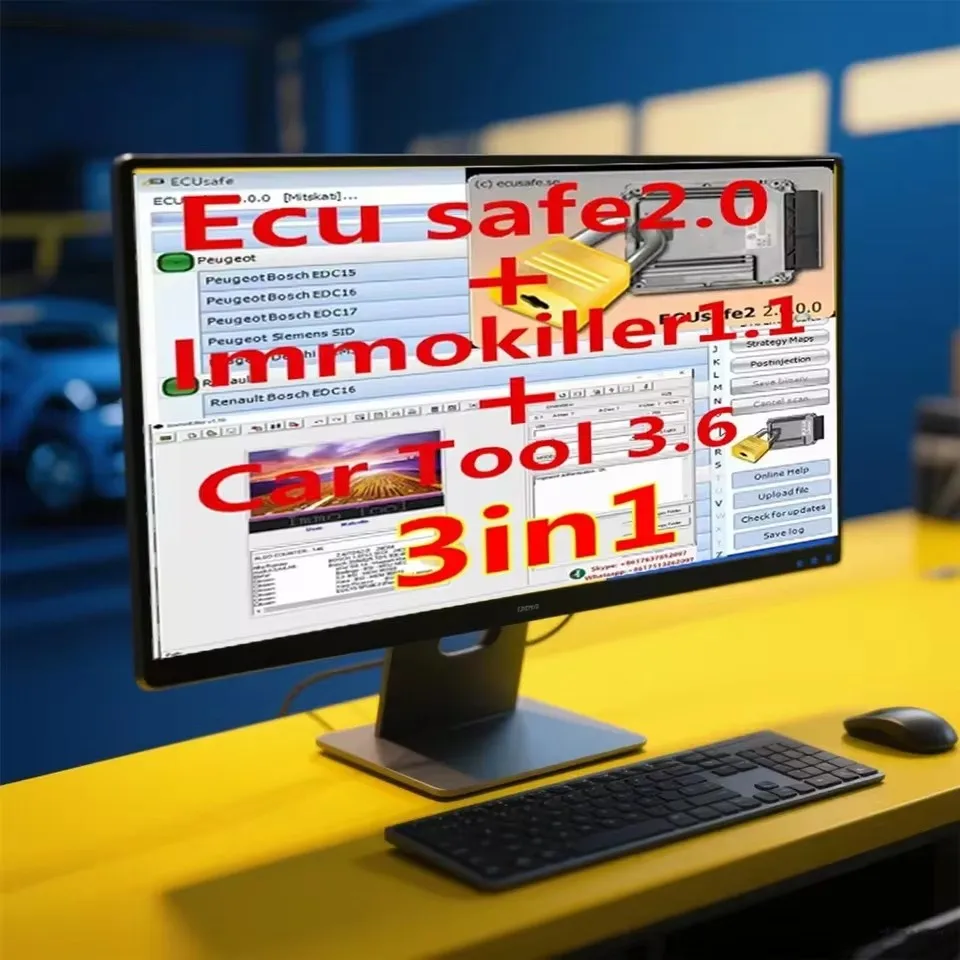 

ECUSafe-Software ImmoKiller v1.1, herramienta de coche con Chip, Software alldata 2,0 ECU ECM 3,6, instalación, 2,0
