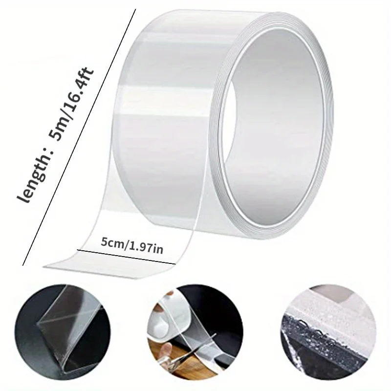 Waterproof and Stain-Resistant Nano Tape: Easy Apply to Seal Pools, Kitchens, for Home & Restaurant Use on Various Surfaces