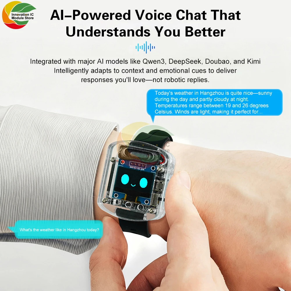 ESP32S3N16R8 وحدة لوحة تطوير الصوت 0.96 بوصة شاشة Oled AI ساعة صوت الاصطناعي لتقوم بها بنفسك عدة إلكترونية