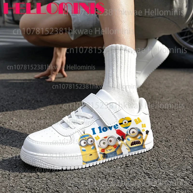 Minions Banana Little Monster Lovely Cartoon Pattern Easy To Wear Lightweight Casual Kids Sports Shoes Size 28-40 Birthday Gift