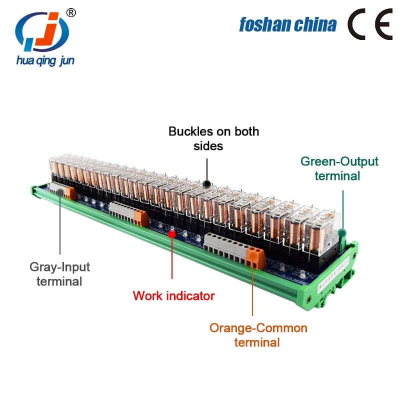 Huaqingjun PLC 용 전자기 릴레이 모듈, 24 채널, 1NO 1NC 10A G2R-1