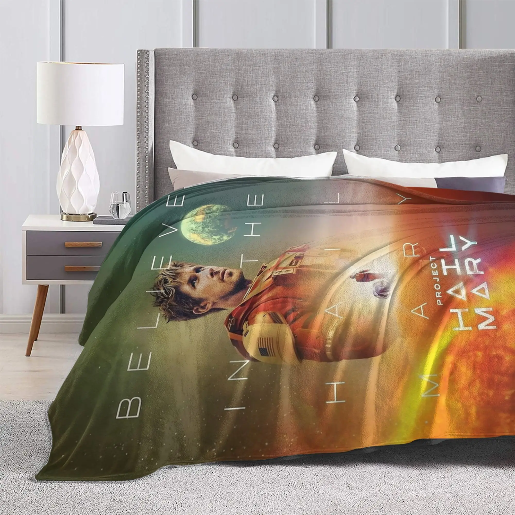 Project Hail Mary Movie Knitted Blanket  Plush Throw Blankets Airplane Travel Personalised Ultra-Soft Warm Bedspreads