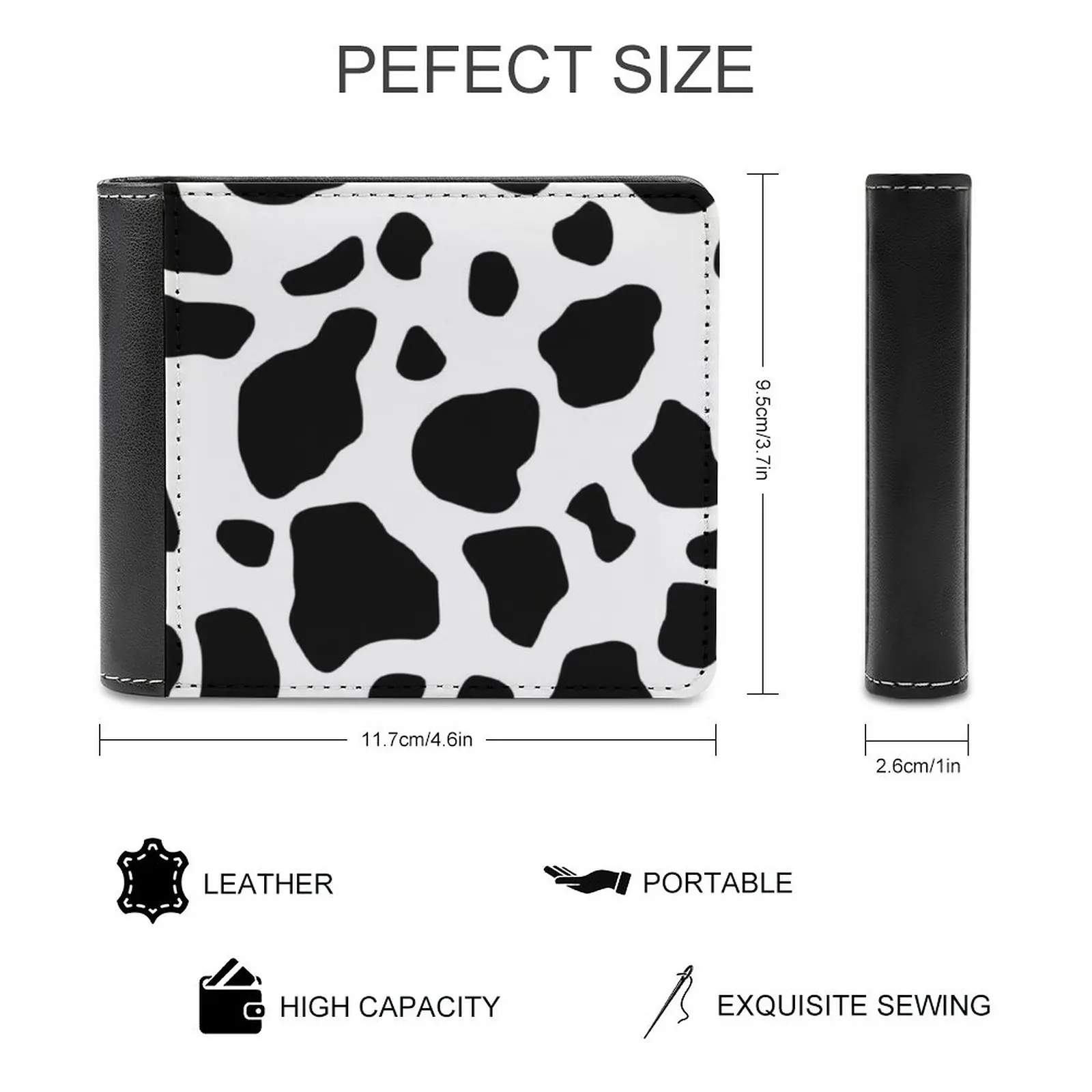 بقرة طباعة لينة الرجال محافظ جديد محفظة حاملي بطاقات الائتمان للذكور المحافظ الرجال المحفظة البقرة الأبقار الحب البقرة البقرة نمط البقر البقرة البقر
