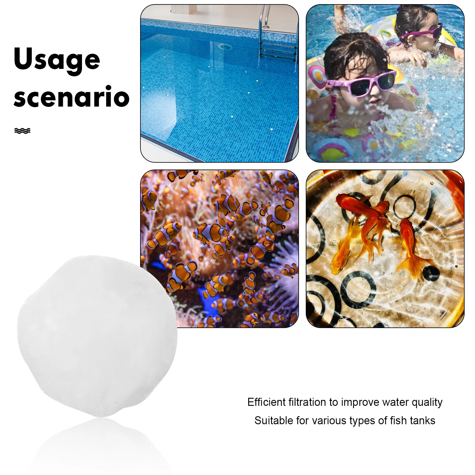 

1Pack Pool Filter Balls Fiber Media Vacuum Sealed for Sand Filters Aquarium Fish Tank Portable Filter Balls Replacement