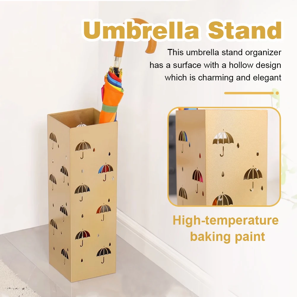 

Металлический шикарный держатель для зонта, многофункциональная отдельно стоящая металлическая подставка для зонтов, стойка для трости, держатель для зонта