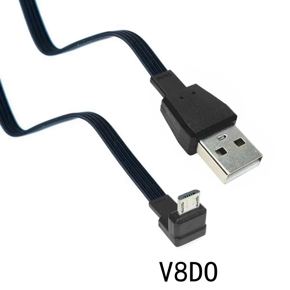 0.1 0.2 M Up & Down & Links & Right Angled 90° Micro USB Plug to USB Male Data Cable 0.5 m 1m for Handy Tablet