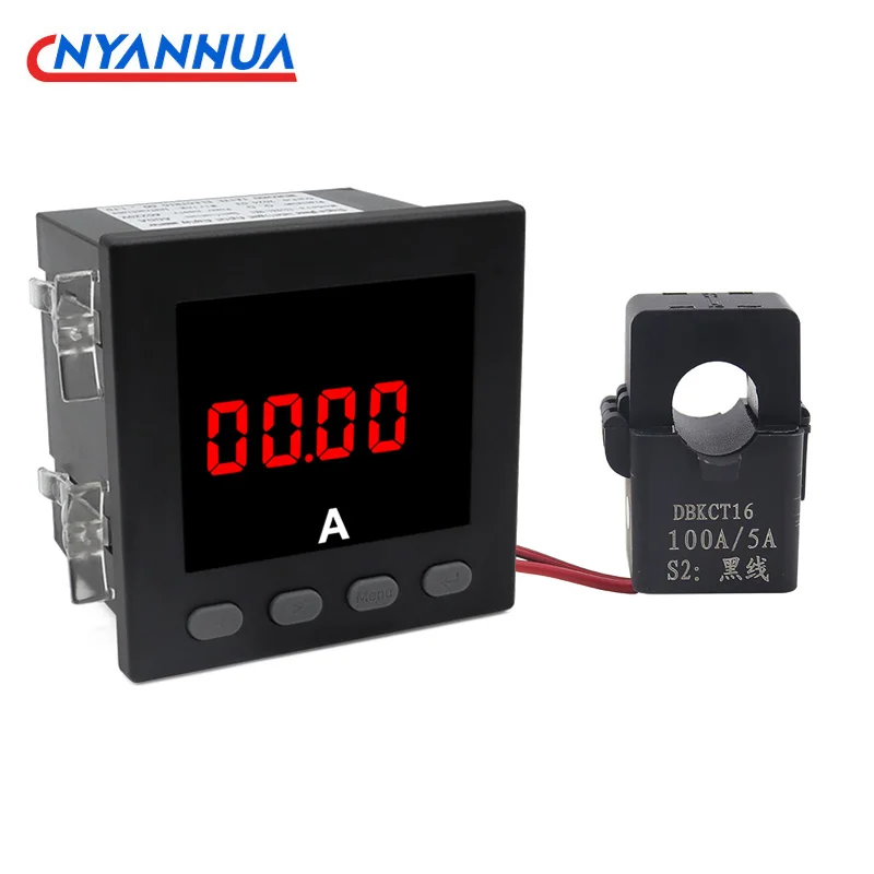 Single Phase Digital Ammeter LED Panel Meter Digital 96*96 With Current Transformer 100A 150A 200A