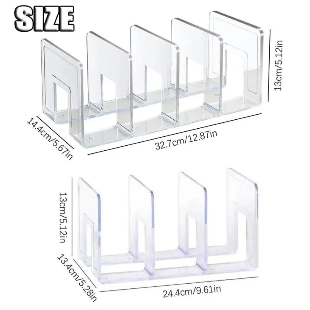 Display Holder Acrylic Material Desktop Bookstand Morandi 3/4 Sections Divider Bookshelf Sturdy Durable Desk File Sorter Student