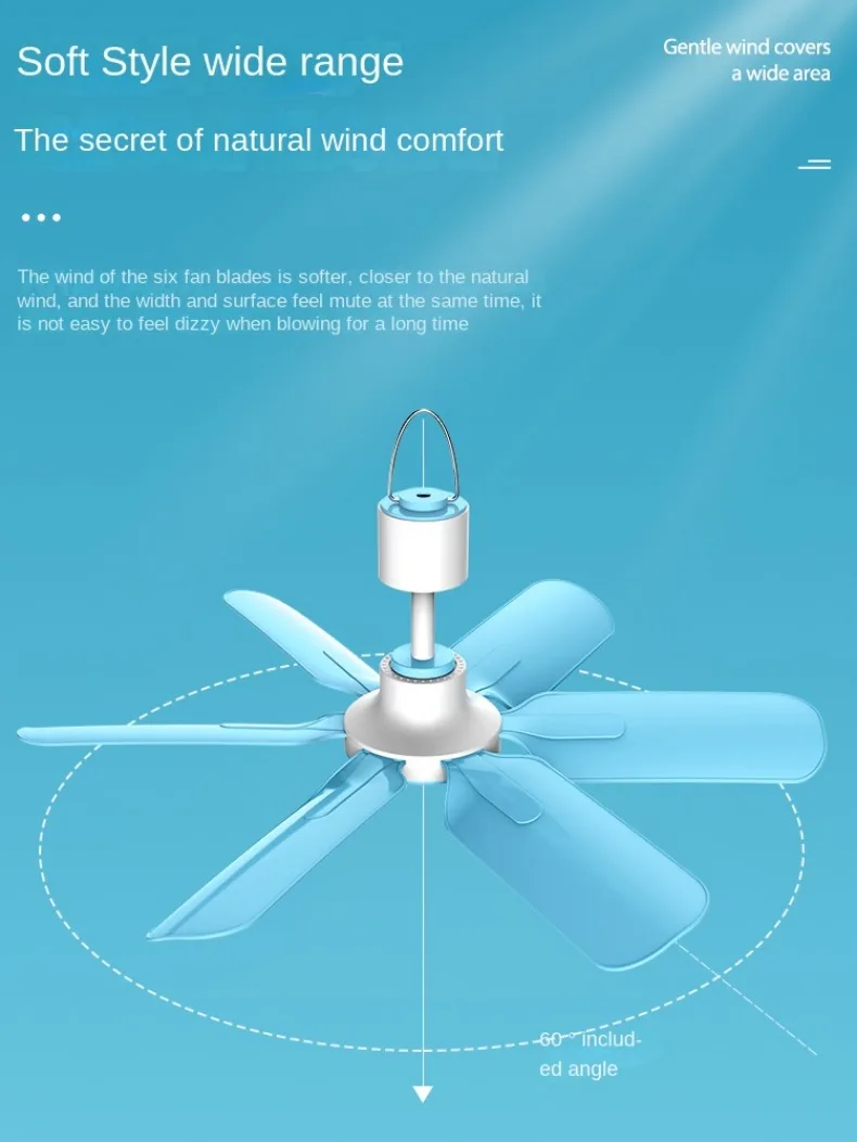 Kipas angin plafon listrik Mini 220V, peralatan pendingin rumah tangga, angin kuat portabel