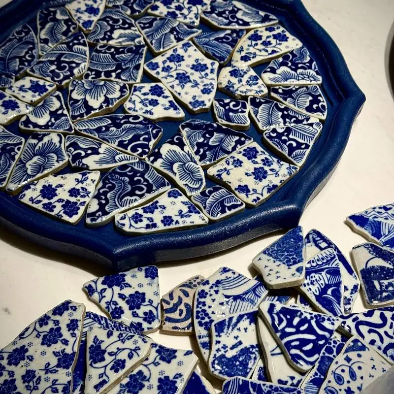 

100g Oval Ceramic Mosaic Tiles Multi Color Mosaic Piece DIY Mosaic Making Stones for Craft Hobby Arts Home Wall Decoration 917