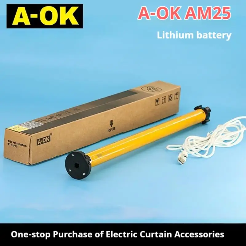 

Smart Home Electric Curtain Motor AM25 Battery Powered Wireless Remote Control Tuya App Compatible Roller Shade