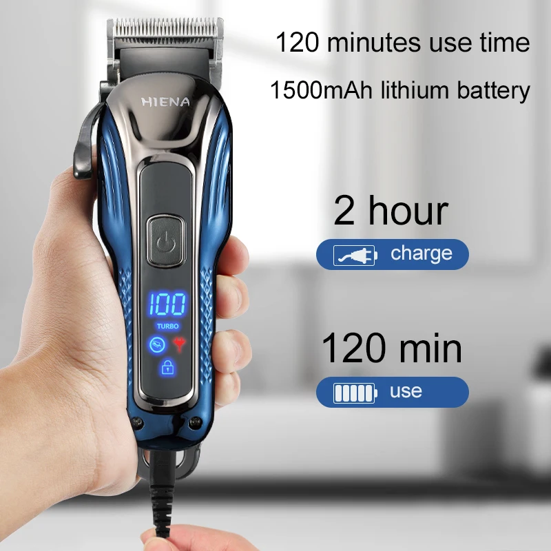 

HIENA Professional Barber hair clipper Smart Display Finish Hair cutting machine Electric Hair Trimmer limit guide comb shaver