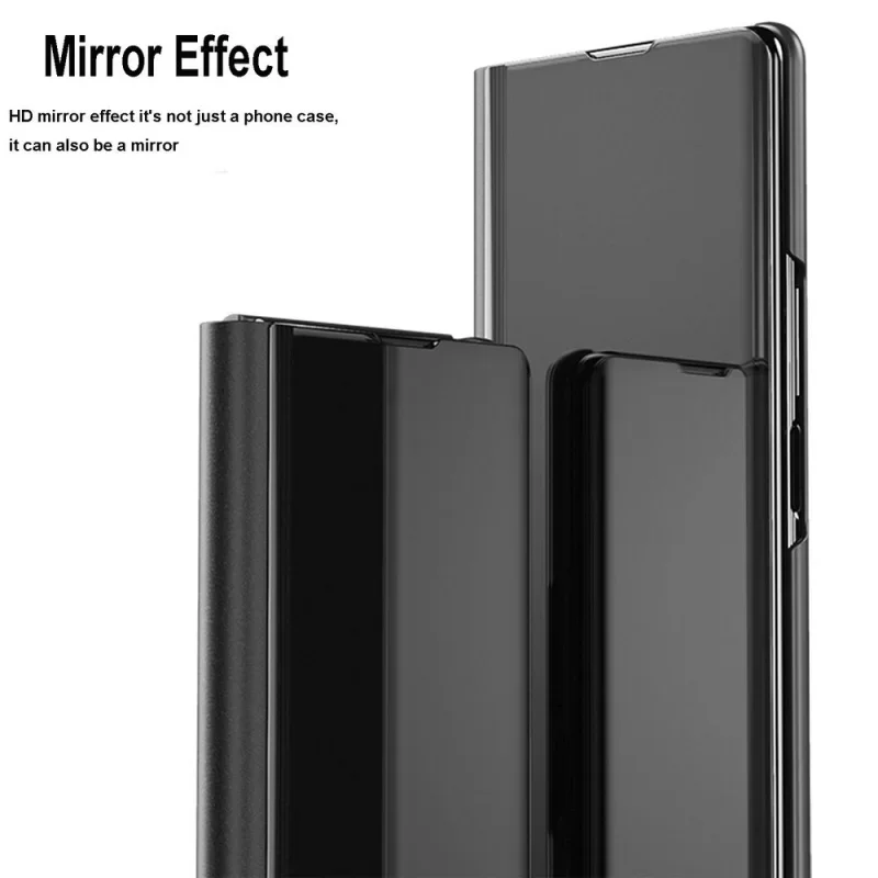 Smart View Mirror Flip Case For Xiaomi Redmi Note 13 Pro Plus 5G 4G Open Cover Stand Fold Shockproof Capa Coque Fundas Shell