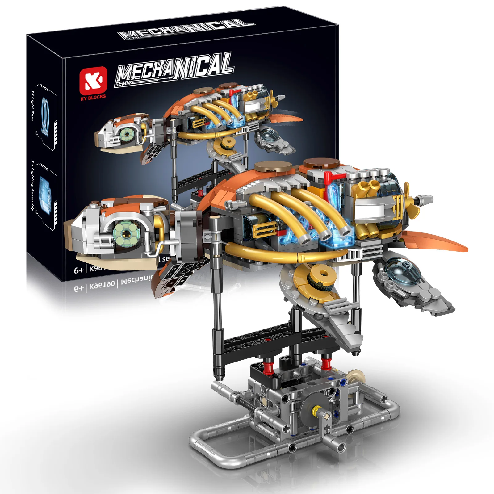 

STEM Educational Building Blocks Set - 4 Mechanical Marine Animals (Turtle/Crocodile/Shark/Squid) with Movable Joints