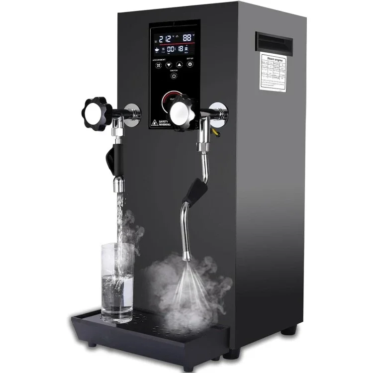 Commercial Milk Frother, 110V 2500W Automatic Steam Boiling Water Machine Electric Steam Milk Frothing Machine