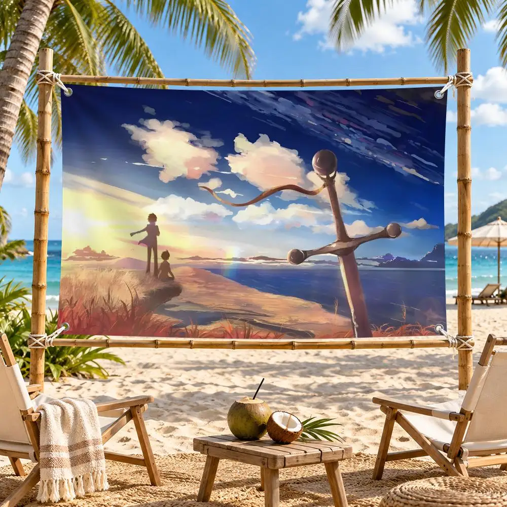 Centimeters Per Second Flags Tapestry Banner For Bedroom Outdoor Living Room Restaurant Bar Wall Decor Party