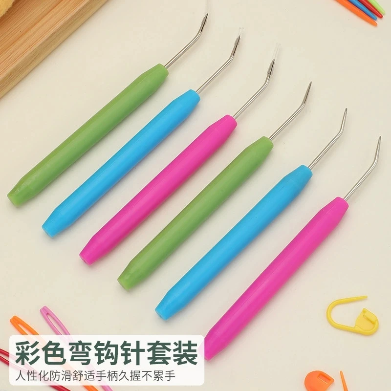 

4 Sets Loom Knit Hook Crochet Knitting Loom Hooks with Plastic Needles Large Eye Sewing Tool for Knifty Knitting Knitter Crafts