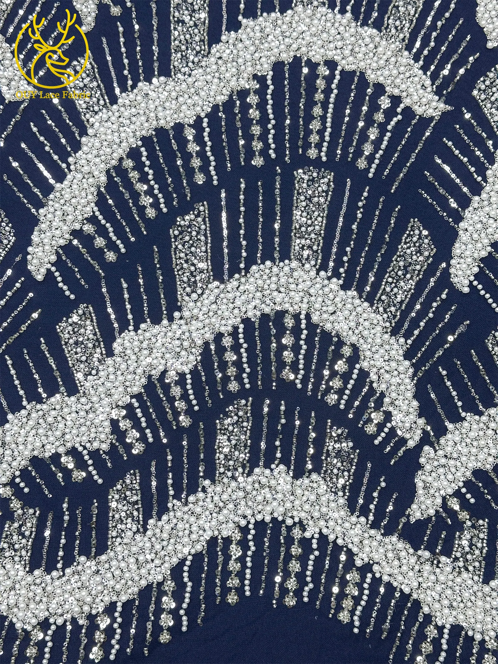 2026 Modische französische Perlen-Tüll-Stickerei-Spitze, afrikanische Perlen-Pailletten-Spitze für nigerianische Abendkleider – Detail 7