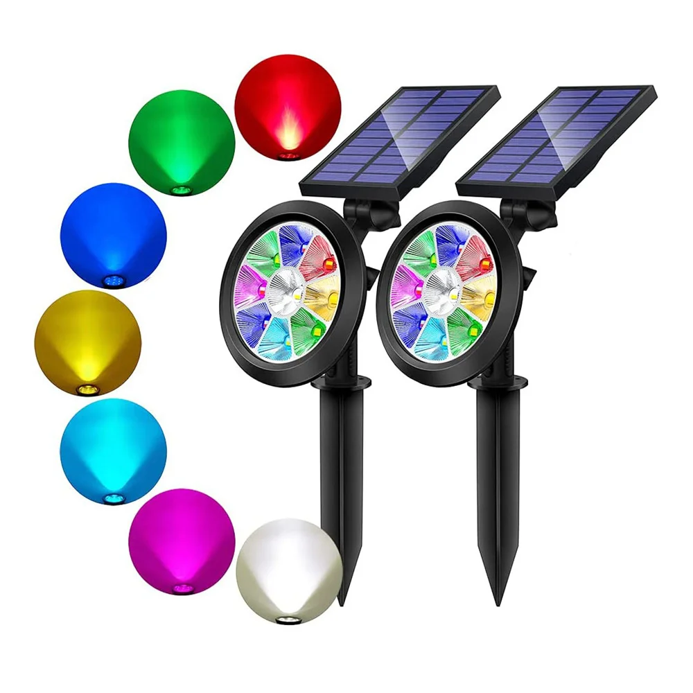 

Solar Powered Outdoor 9 LEDs RGB Color Spot Light with Auto On/Off Landscape Decoration for Lawn,Patio,Yard