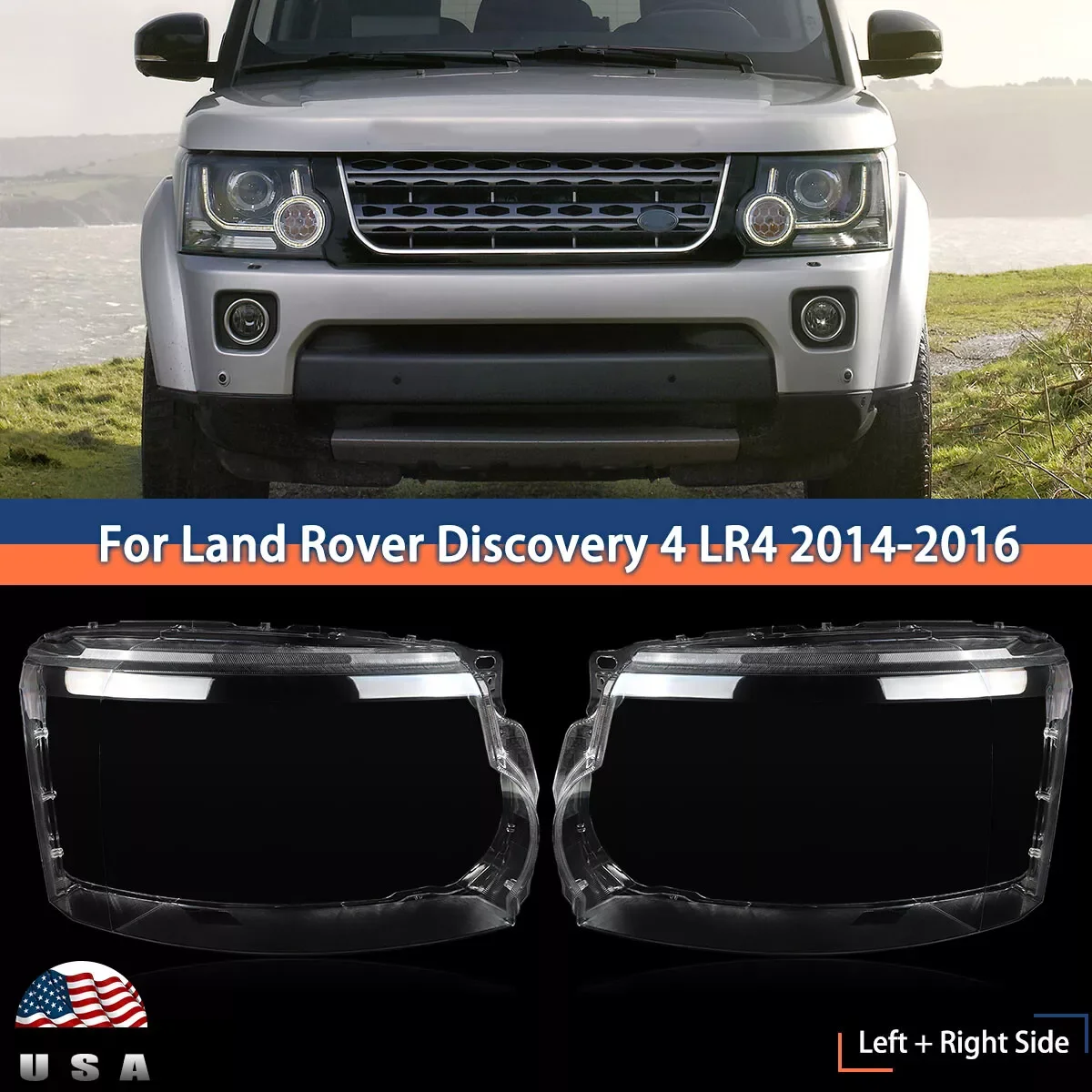 

Для Land Rover Discovery LR4 абажур для фар HSE SE 2014-2016 пара фар крышка объектива крышка фары абажур