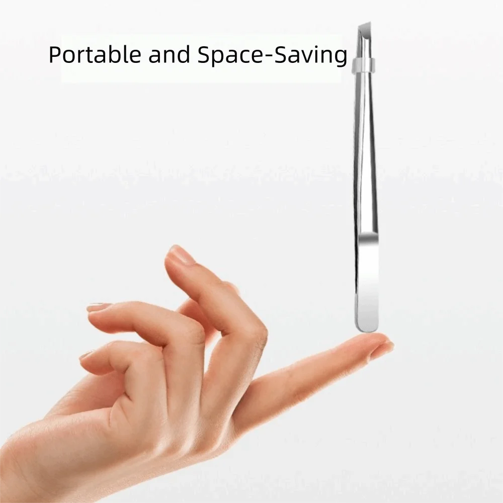 Stainless Steel Eyebrow Tweezers Flat Slant Tip High Precision Facial Hair Tweezers False Eyelashes Tweezers Make Up Tool