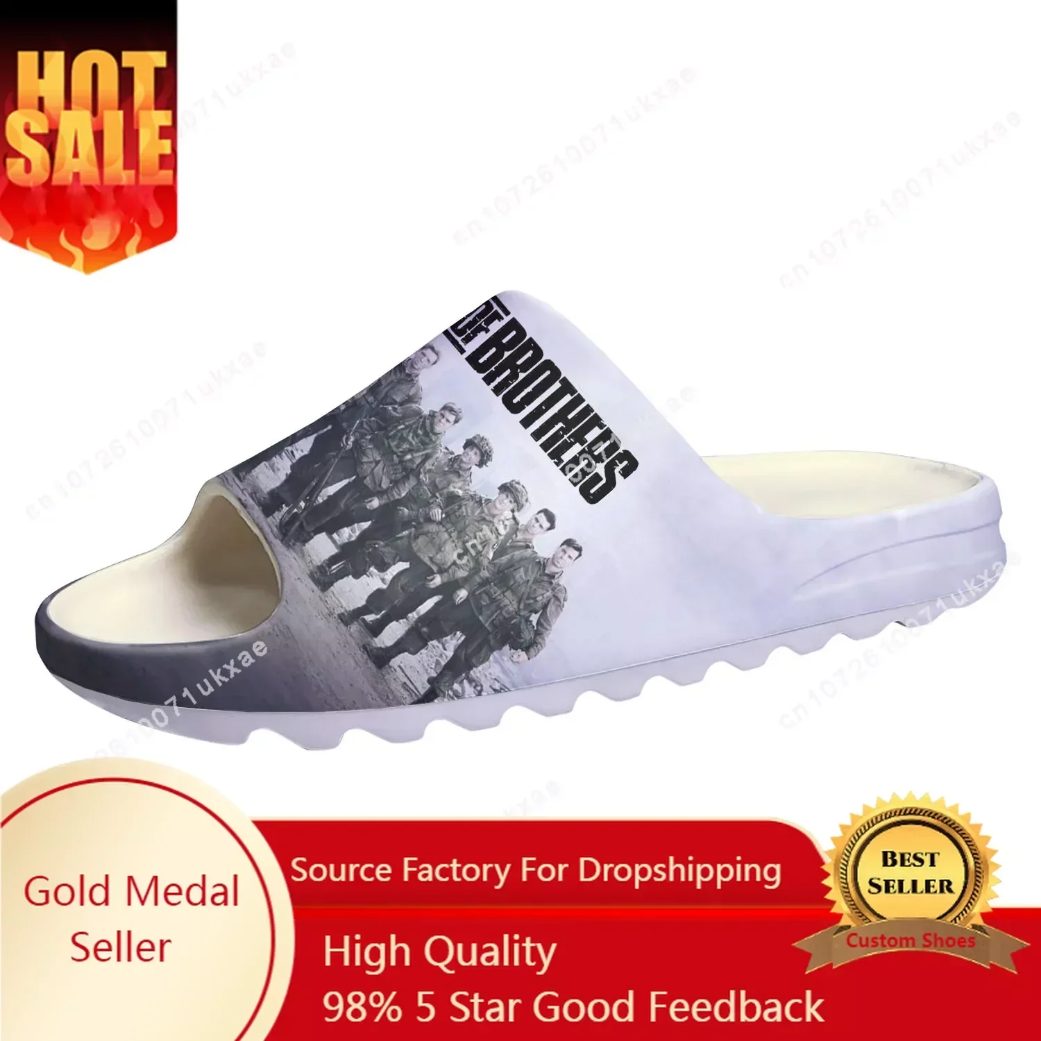 Band of Brothers Soft Sole Sllipers Home Clogs Customized Step on Water Shoes Easy Company Mens Womens Teenager Step in Sandals