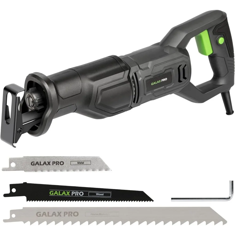 

120V Reciprocating Saw, 6.0 Amp Variable Speed Corded with 1-1/8" Stroke, 2800RPM for Wood, Metal, PVC Cutting