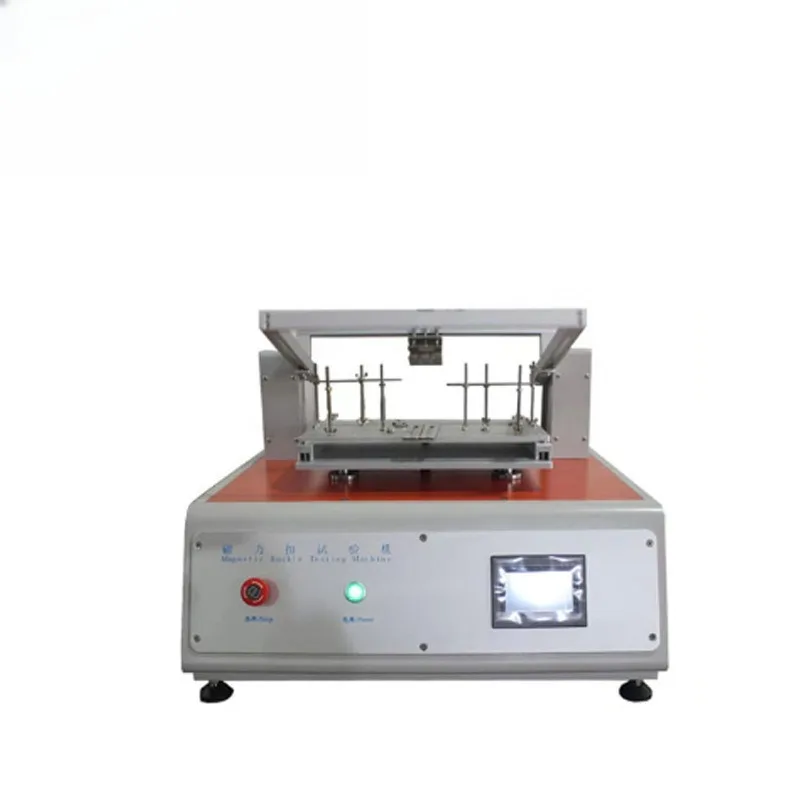 Magnetic buckle testing machine for luggage fasteners