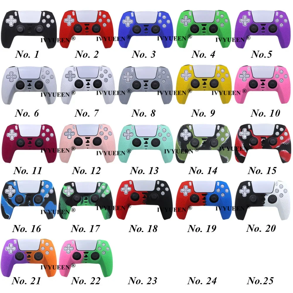 IVYUEEN AntiSlip Protective Skin for PlayStation 5 PS5 Controller Silicone Case Grip for Dualsense Gamepad MixColor Cover