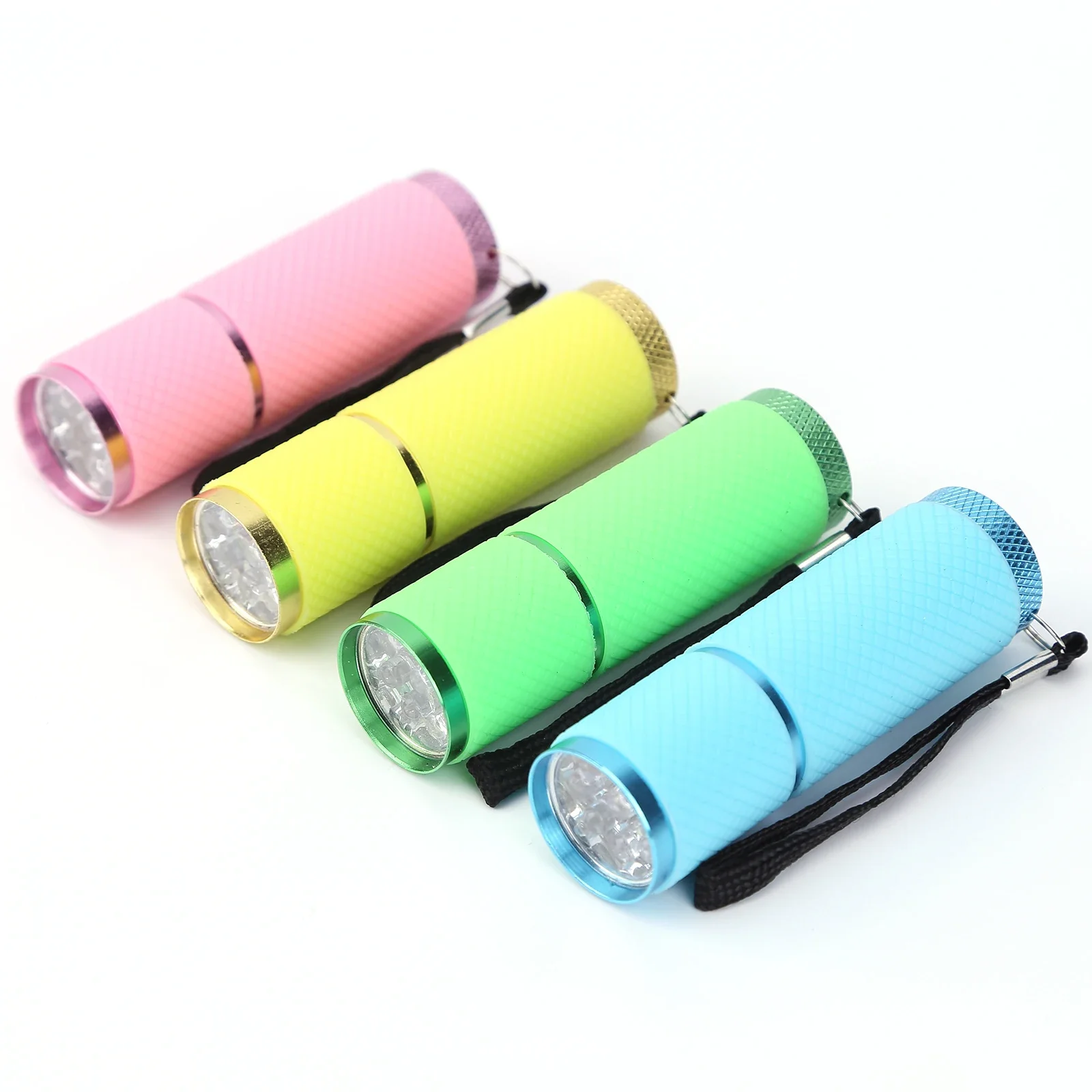 

Mini Torch 9 LED Flashlight For Children Adult Aluminum Alloy Night Fishing LED Torch with Lanyard Outdoor Camping Light