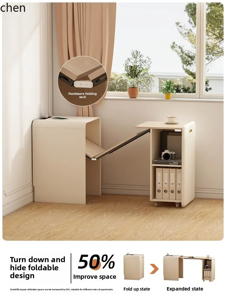 YFY  Corner Folding Desk  Integrated Space-Saving Storage  Invisible Desk Writing