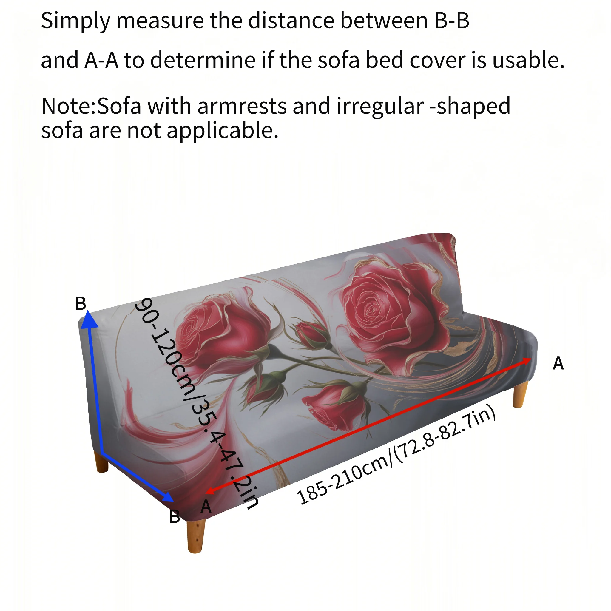 Living room, bedroom sofa bedspread, art red rose sofa bedspread, all-inclusive dust cover, easy installation