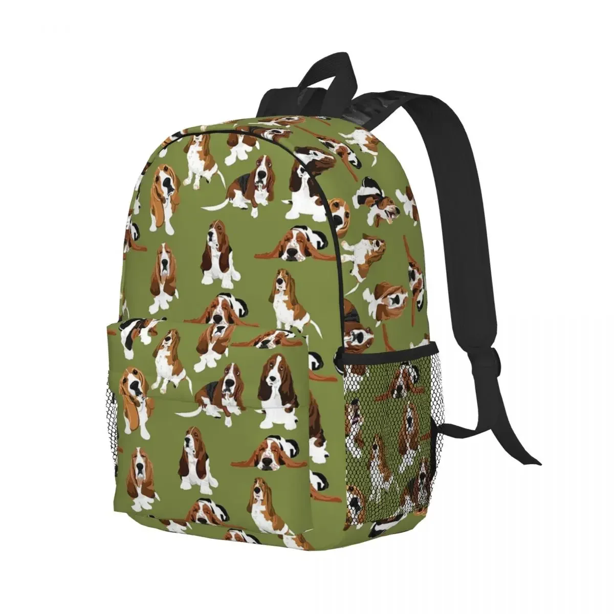 

Рюкзак для собак Basset Hound, студенческая сумка для книг для мальчиков и девочек, детская школьная сумка, сумки на плечо для ноутбука для мужчин и женщин