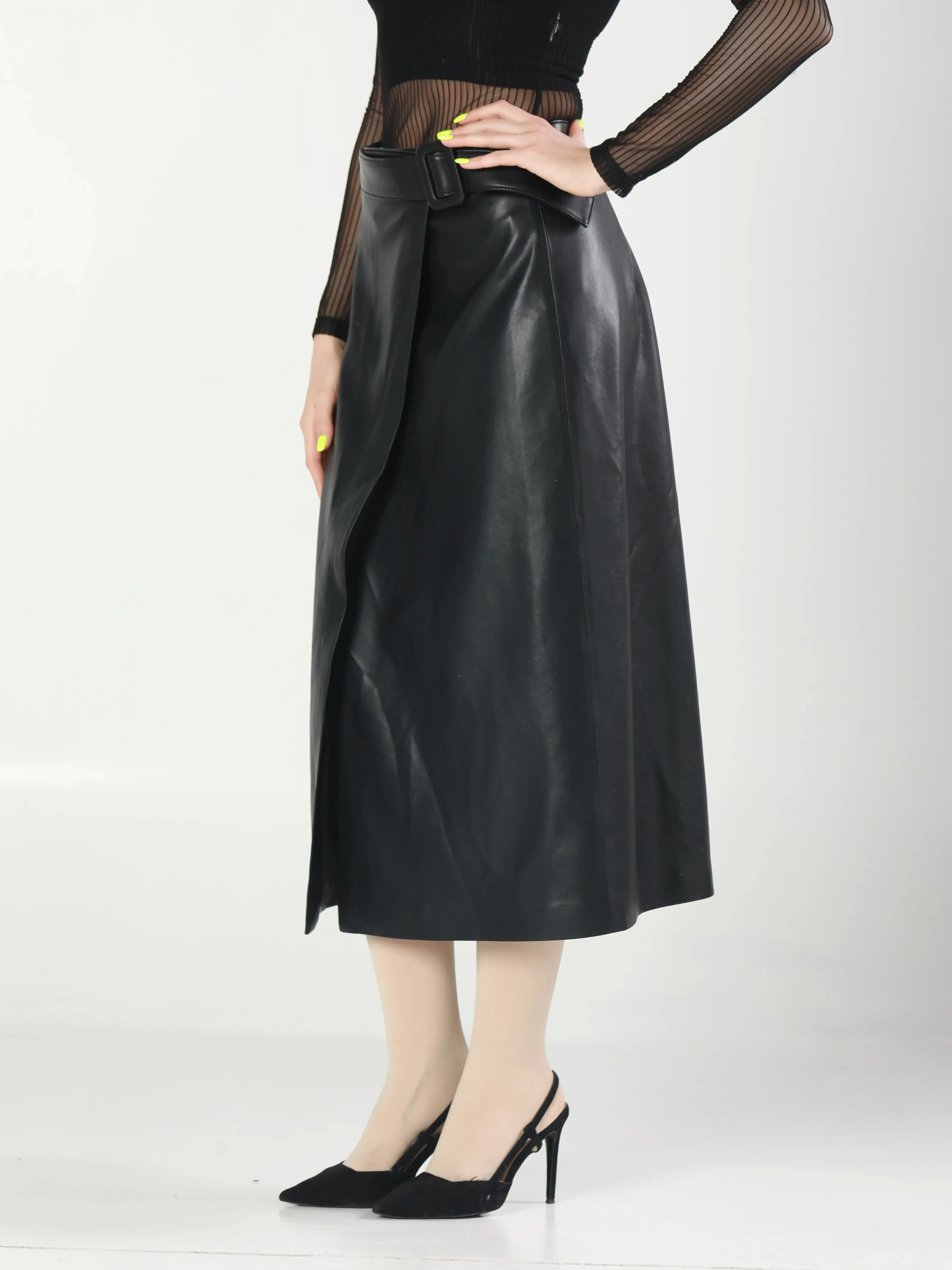 【Markcorp】Rok bungkus pinggul modis 100 rok kulit domba