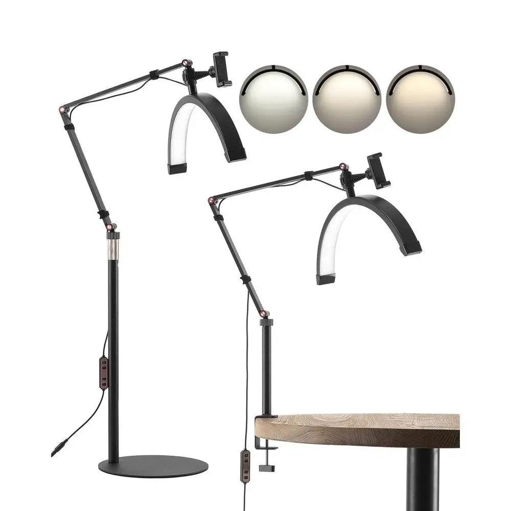 

Floor & Desk Lamp Dual Function Arched Design for Professional for esthetician Use Lash Light Compact & Stylish