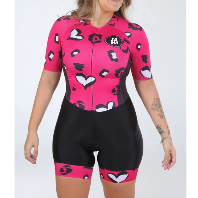 XAMA women\'s cycling wear Little Monkey Choose West short sleeve summer suit with bike road wear 20D GEL