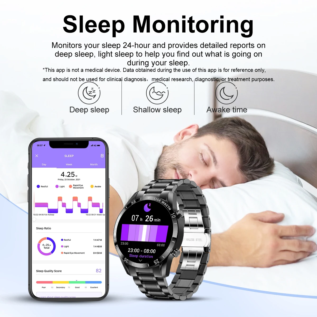 LIGE Fashion Smart Watch Men Full Circle Touch Screen Bluetooth Call Men Smartwatch Waterproof Sport Activity Fitness Watch Man