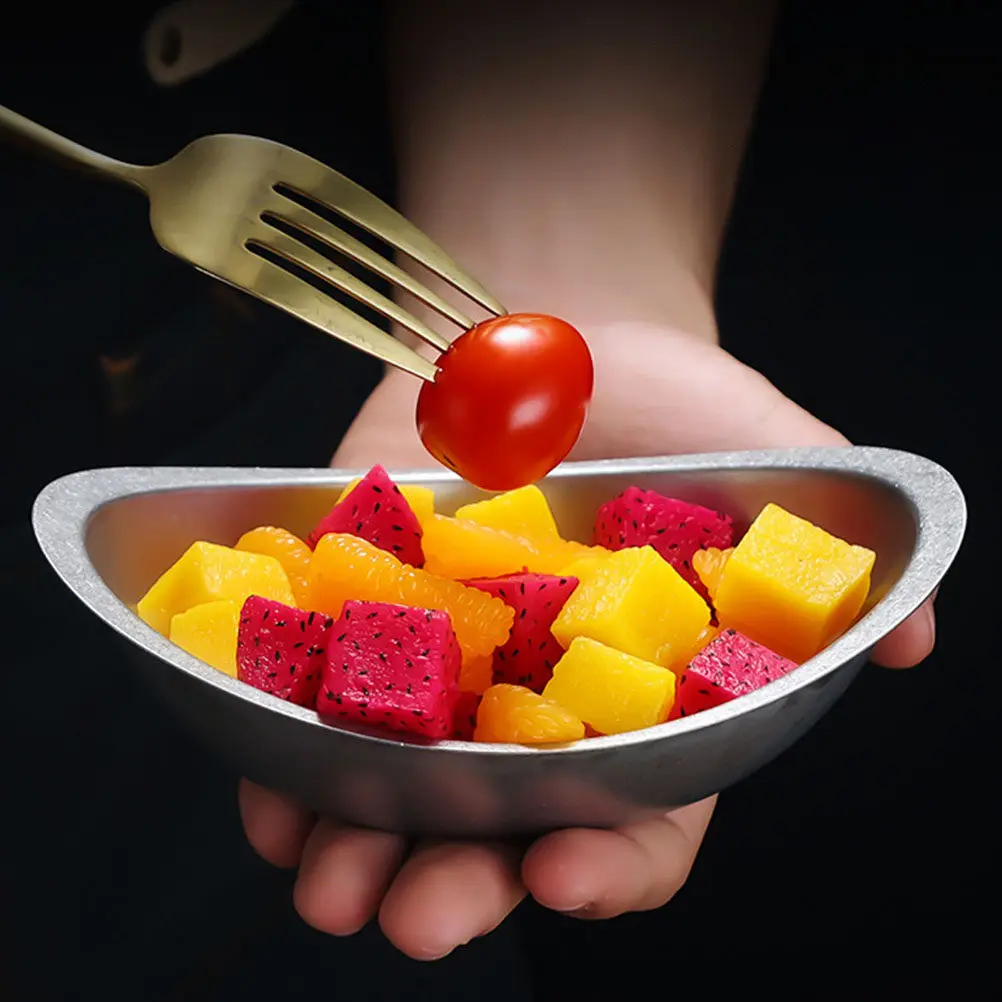 Stainless Steel Ingot Designed Bowl Japanese Style Snack Salad Fruit Storage Multi-Function Kitchen Tableware Home Bowl