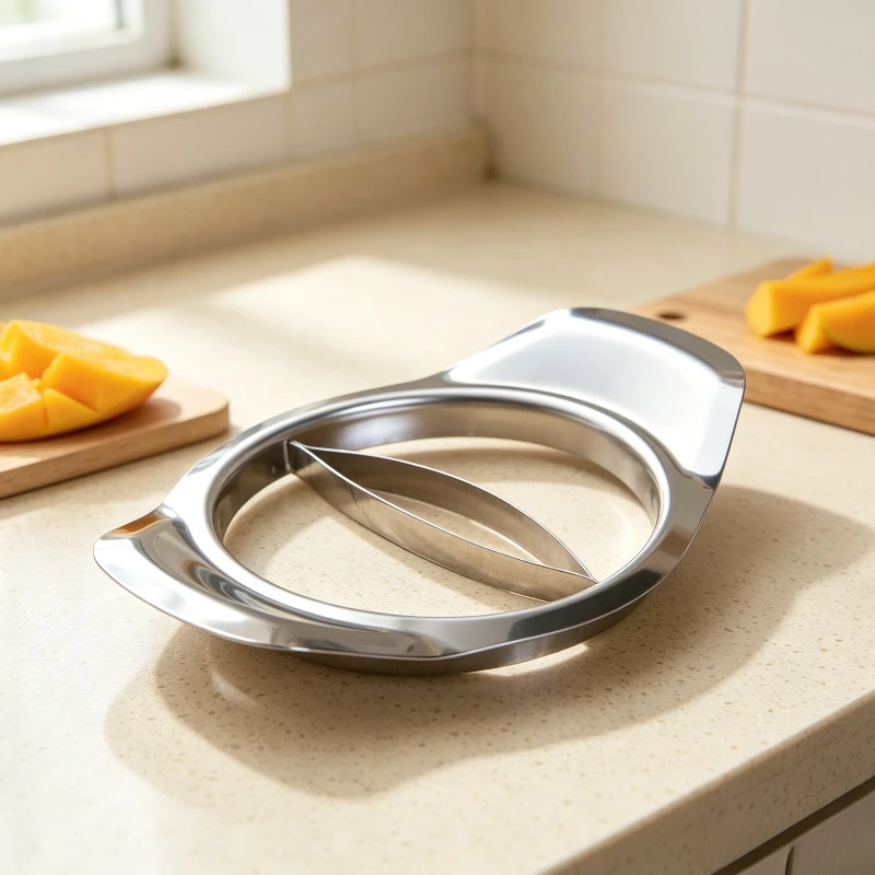 Stainless Steel Mango Cutter Slicer Pitter Tool Fruit Divider Core Remover Peeler Household Kitchen Mango Cutting Gadget