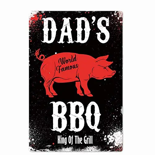 Barbecue Master Dad's BBQ Zone Fast Food Retro Metal Tin Signs Pub Kitchen Home Grill Vintage Wall Decor 8x12 Inch azx-7